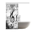thumbnail image 2 of BPBOP Music Notes Shower Curtain, Black and White Notation Polyester Fabric Shower Curtain Bathroom Sets 60x72 Inches, 2 of 3