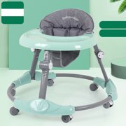 Baby Walker Anti Rollover Learning Walking Toy Car Free Installation for Baby 6-18 Months(24in-35in) Cloth Green No Toy