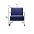thumbnail image 5 of Benjara Boly 28" Lounge Chair- Navy Velvet- Foam Cushions- Chrome Steel Base, 5 of 5