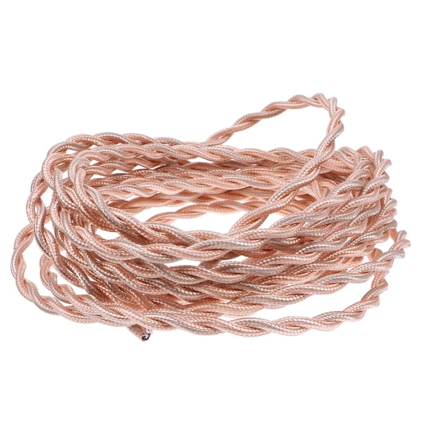 1 rollo de 5m de tela cubierta de alambre Flexible línea eléctrica lámpara alambre trenzado