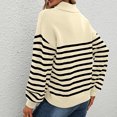 thumbnail image 5 of Suéteres Para Mujer Suéter A Rayas Punto Otoño Invierno Suelto Manga Larga Colorblock Solapa Top Odeerbi ODB180828, 5 of 5