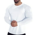 thumbnail image 2 of Gephdiin Compression Shirt Men Long Sleeve Shirts for Men Fitness Sports Quick Frying T Shirt Round Neck Tight Elastic Bottoming Top Workout Shirts for Men Mens Shirts Polyester White Xxl, 2 of 5