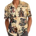 thumbnail image 5 of Funny Pirate Hawaiian Shirt For Men Skull Aloha Vintage Shirt Mens Hawaiian Shirts Short Sleeve Button Down Shirt Men TO1, 5 of 7