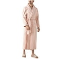thumbnail image 2 of purcolt Robes for Women & Men, Soft Warm Plush Fleece Long Bathrobe with Shawl Collar, Unisex Spa Robe with Belt & Pockets, 2 of 9