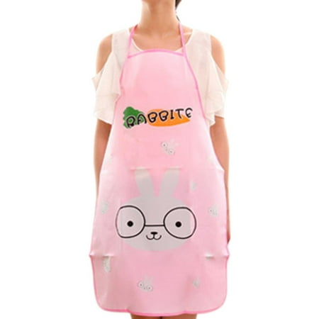 

Guardung Cute Cartoon Animal Printed Catering Apron Hanging Neck Cooking Baking Waist Bib Aprons Cleaning Tools Kitchen Accessories Women Rabbit