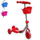 thumbnail image 1 of Scooter para Niños con Canastilla Tres Ruedas de Goma Manubrio Ajustable de 60 a 72 cm Soporta hasta 25 kg - Rojo, 1 of 5