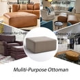 thumbnail image 6 of 35" Wide Oversized Square Ottoman Coffee Table, Faux Leather Couch Ottoman Large Footstool for Living Room, 6 of 7