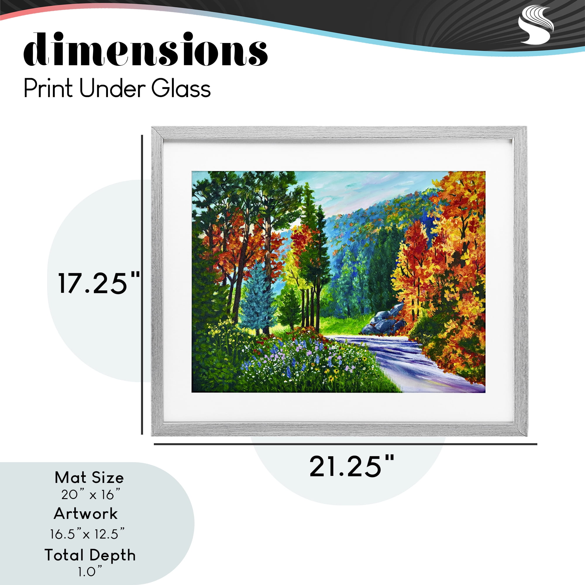 Stupell Industries Sunlit Autumn Woodland Pathway Gray Framed Print Under Glass, design by Lee Ann Zirbes