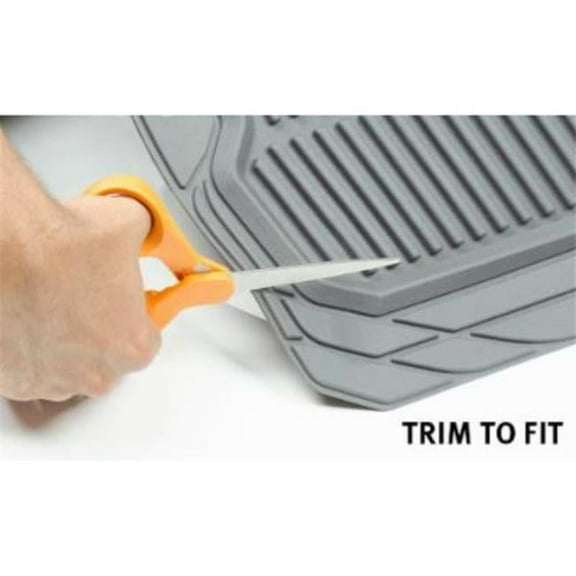 Heavy Duty Rubber Floor Mat, Gray - 2 Piece - Pack of 4