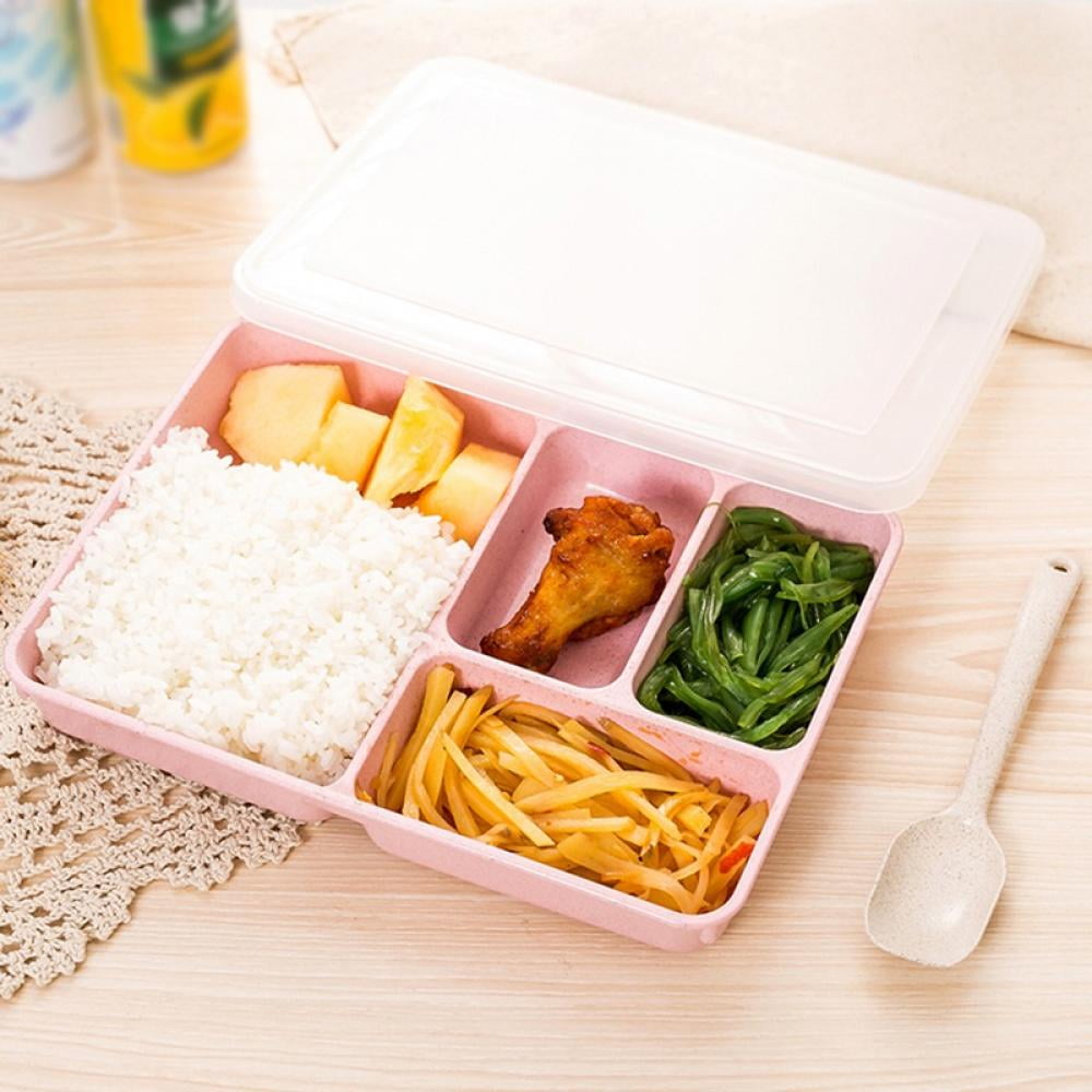 Bento Box Adult Lunch Box 4pcs,5-compartment Meal Prep Container , Reusable  Food Storage With Trans Hy