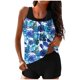 thumbnail image 2 of Trajes de baño tankini para mujer Trajes de baño de dos piezas con espalda de tiras y estampado conservador para mujer Traje de baño de dos piezas para mujer, 2 of 6