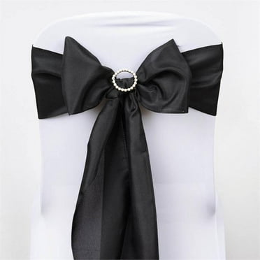 Efavormart 5 PCS Peacock Teal Polyester Chair Sashes Tie Bows for Wedding Events Decor Chair Bow ...