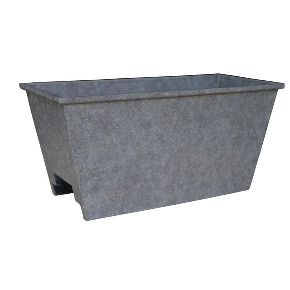 Mainstays 22-Inch Over-Rail Window Box Planter - Matte Grey, Plastic, Weather-Resistant, for Balcony/Railing (1-Pack)