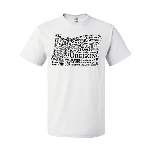 Inktastic Oregon Word Salad- state outline T-Shirt