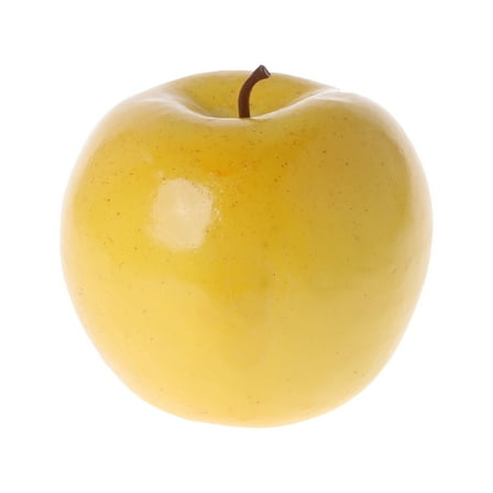Zeiwohndc Realistic Lifelike Artificial Fruit for Apple Bright Yellow Color Kitchen Fake D