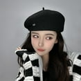 thumbnail image 4 of Gorro de boina de verano para mujer | Gorra de playa de poliéster ajustable ligera y transpirable | Protección solar fina casual para exteriores | Negro Beige Caqui | 56-58cm | 1 Paquete, 4 of 7
