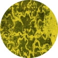 thumbnail image 1 of Ahgly Company Machine Washable Indoor Round Oriental Yellow Modern Area Rugs, 6' Round, 1 of 4