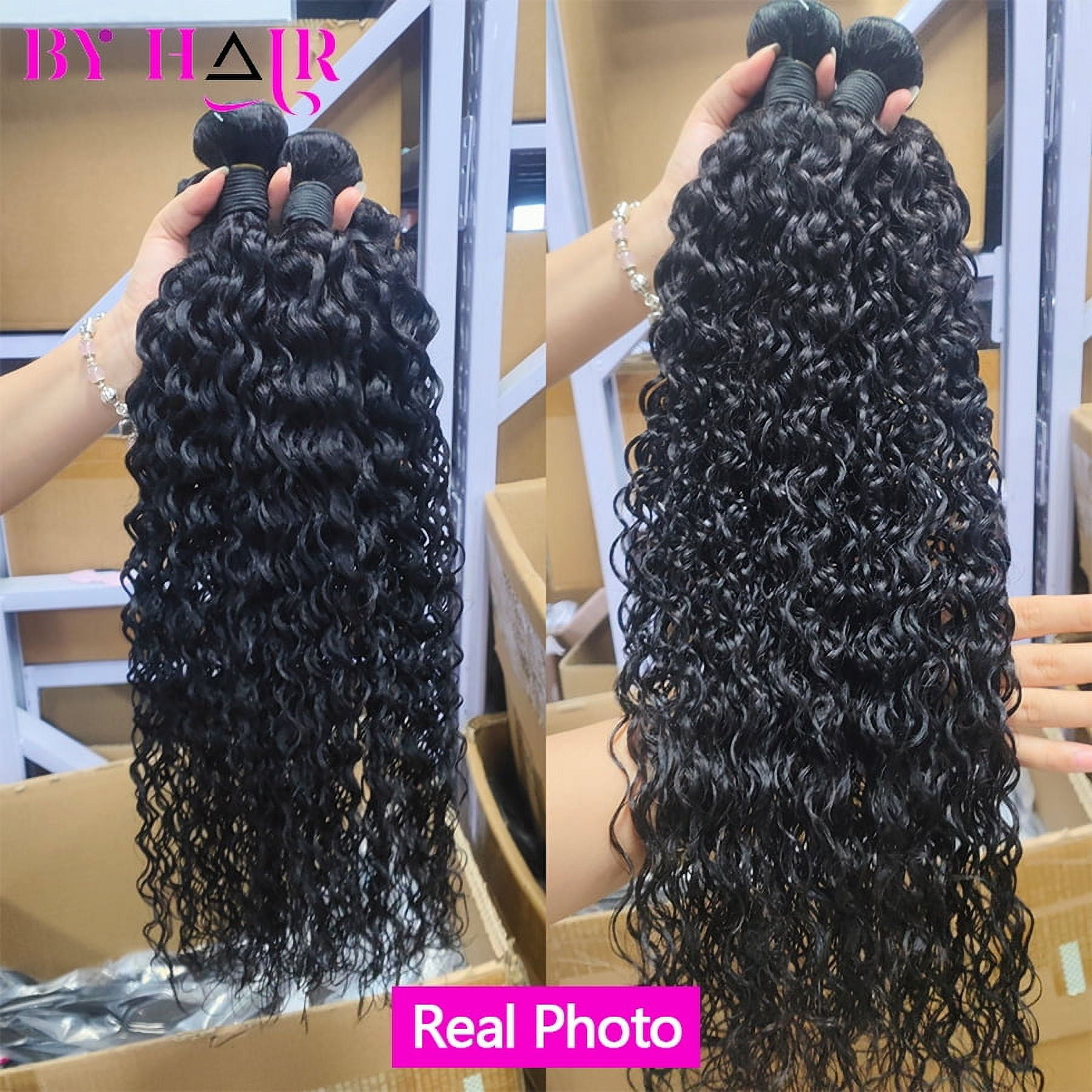 12A Water Wave Bundles Peruvian 100 Human Hair Bundles 1/3/4 Bundles Wet and Wavy Curly Hair Raw Hair Weave Extensions, Typpkmm