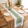 thumbnail image 3 of Eucalyptus Green Table Runner - 36 Inch Long, Kitchen Dining Table Runner Dresser Scarves, Vintage Bottle Succulents Stripes Farmhouse Decor for Coffee Tables Wedding Party Banquet, 3 of 8