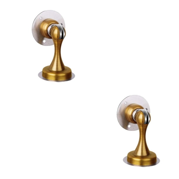 Riwesomey Tope de puerta de acero a prueba de viento, soporte antioxidante, herrajes para muebles montados en la pared de alta resistencia, baño, bronce Bronce Amarillo 2piezas Riwesomey CBP491328