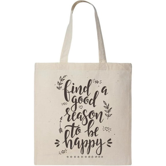 Smartprints Season To Be Happy Tote Bag - Image by Shutterstock, One Size Cotton Canvas Tote Bag