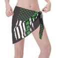 thumbnail image 7 of Women'S Beach Cover Up Short Sarong Dress Ireland America Flag Shamrock Wrap Chiffon Shawl, 7 of 7