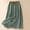 Green, variant on Dianli Maxi Skirt Beachwear Embroidered Floral Linen Loose Mid Length Skirt Elastic Waist Retro Cotton Pull On Summer Vacation Breathable Casual Day To Night Flowy Skirt