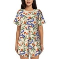 thumbnail image 1 of Balery Snake Conjunto de Pijama para Mujer con Estampado, Dos Piezas de Manga Corta y Shorts, Ropa de Dormir Suave con Cuello Redondo y Bolsillos-XX-Large, 1 of 6