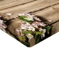 thumbnail image 2 of Ambesonne Wooden Fitted Sheet, Blooming Orchard Spring, Queen Size, Pink Brown Green, 2 of 3