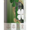 thumbnail image 6 of St. Patrick's Day Sheer Curtains 72 Inch Length 2 Panels Set Window Treatments, Spring Shamrock Gold Leopard Love Ombre Green Rod Pocket Semi Curtains for Living Room/Bedroom/Kitchen, 104"W x 72"L, 6 of 7