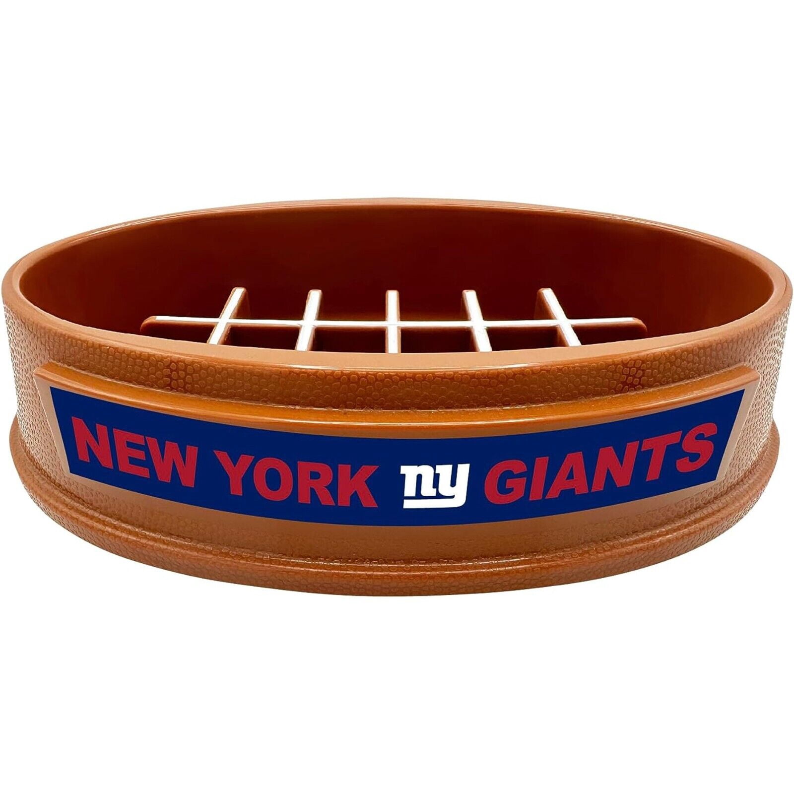 Pets First NFL New York Giants Super-Bowl Slow Feeder Bowl for Dogs and Cats, Football Design for Healthy Digestion, Non-Slip, for Large & Small Pet