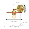 thumbnail image 2 of Kiven Copper Wall Light with a Plug-in Cord with on/Off Switch,E26 Socket Northern Europe Simple Wall Light for Headboard Bedroom Porch Living Room Sofa-Amber（Bulb not Included, 2 of 6