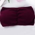 thumbnail image 6 of Jinhomg Women Bandeau Bra Padded Strapless Bralette Bra Seamless Bandeau Tube Top Bra Wine Free Size, 6 of 8