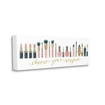 Stupell Industries Choose Your Weapon Phrase Glam Cosmetics Word Art Canvas Wall Art Design by Marco Fabiano, 20" x 48"