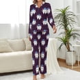 thumbnail image 2 of Top-kevin Women's Pajama Sets Tooth Crown Long Sleeve Lounge Sets Pjs Sleepwear with Pockets, 2 of 12