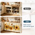 thumbnail image 4 of Sunflower Cabinet Curtain 32"Wx55"L, Dustproof Pantry Door Curtain with Self Adhesive Tape, Butterfly Spring Floral Retro Tall Storage Cover Privacy Drape for Bathroom Kitchen Laundry Room, 4 of 9