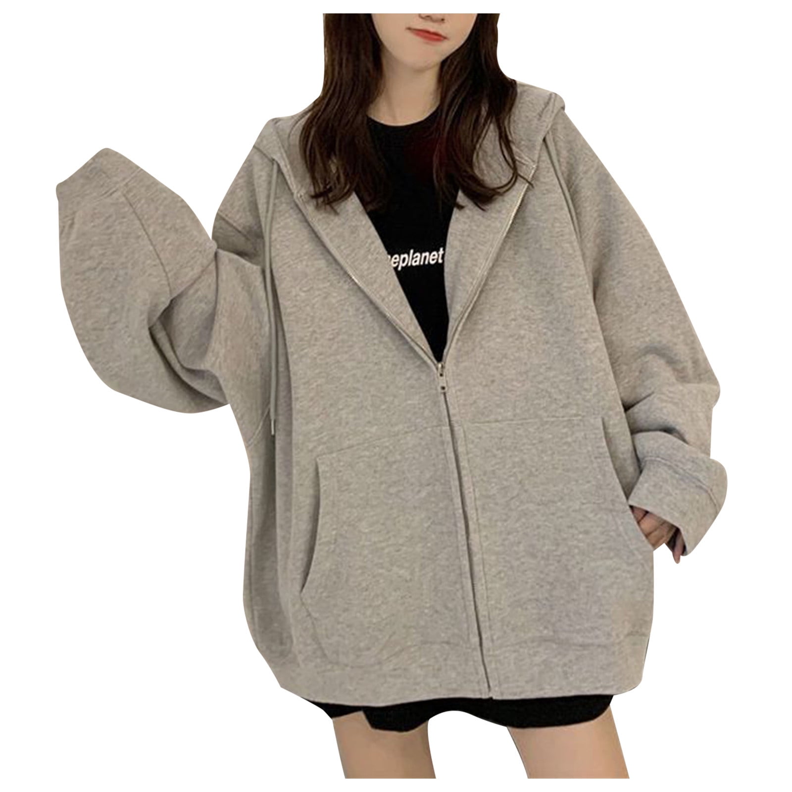Oversized Women Long Sleeve Printed Hoddie Sweatshirt Loose Fit Pullover Blouse