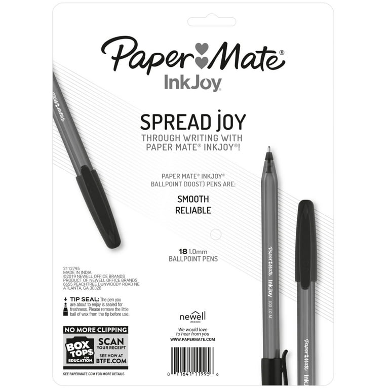 PAPER:MATE InkJoy 100 – Set 5 Penne A Sfera Rosse, Punta Media (M), Impugnatura Triangolare, Confezione Colorata