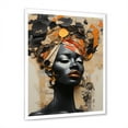 thumbnail image 5 of Designart "Minimalist Portrait Of A Stylish African Woman" Africa Picture Framed Wall Art Living Room, 5 of 5