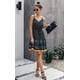 thumbnail image 4 of Mini vestido corto de verano con volantes y cuello en V floral para mujer con tirantes finos y botones Zhivalor WRJM-14-2, 4 of 5