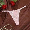 thumbnail image 2 of Panties for Women,Satin Adjustable Low Rise Thong Underwear For Women Peach Enhancer Comfortable Lingerie With Bow Detail,Womens Underwear,Light Pink,S, 2 of 4
