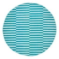 thumbnail image 3 of Unique Loom Williamsburg Collection Area Rug - Striped (3' 7" Round Turquoise/Ivory), 3 of 6