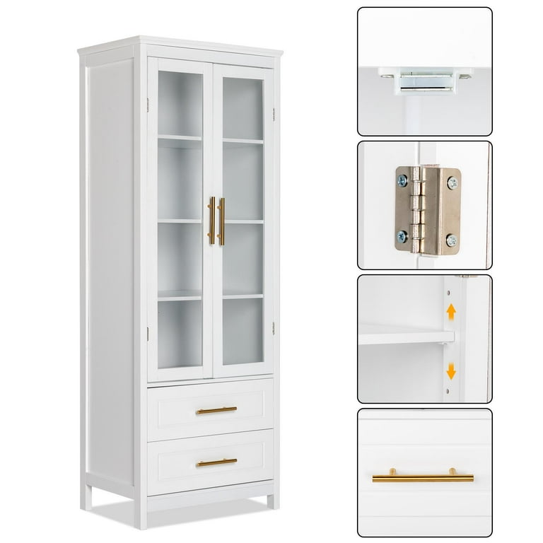 Ktaxon 63 Tall Bathroom Storage Cabinet, Freestanding Kitchen