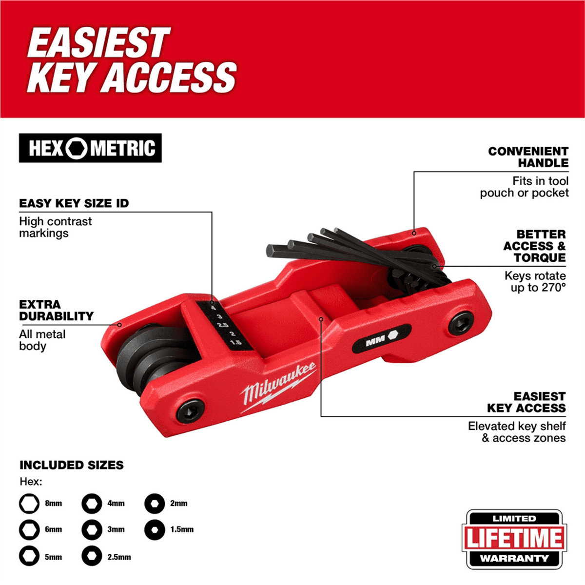 Milwaukee Tool 2PC 17-Key Folding Hex Key Sets - SAE/Metric