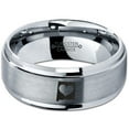 thumbnail image 2 of Tungsten New Mexico The Land of Enchantment State Heart Band Ring 8mm Men Women Comfort Fit Gray Step Bevel Edge Brushed Polished, 2 of 4