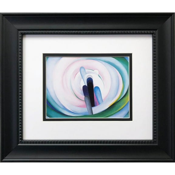 Georgia O'Keeffe "Grey Blue & Black- Pink Circle" Custom Framed Art Print Generic