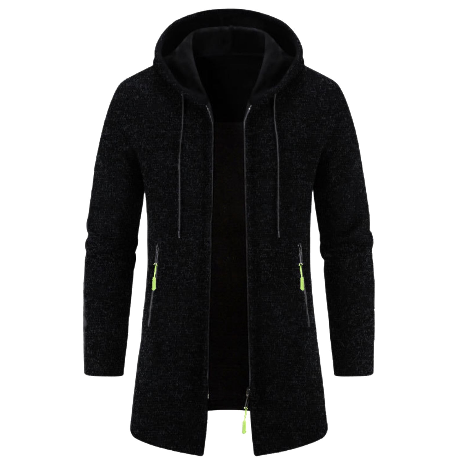 JTieacloth Mens Long Cardigan Sweater Jacket Zipper Open Front Lightweight Hooded Sweater with Pockets