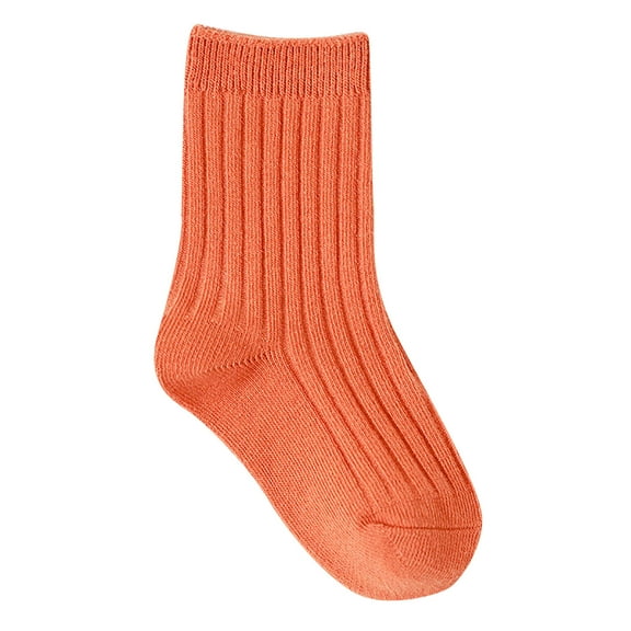 Generic Kid Socks Children's Socks Candy Colored Double Needle Baby Mid Calf Socks Fashionable Solid Color Socks for All Seasons Non-Slip Casual Breathable (9-12 Years,C)