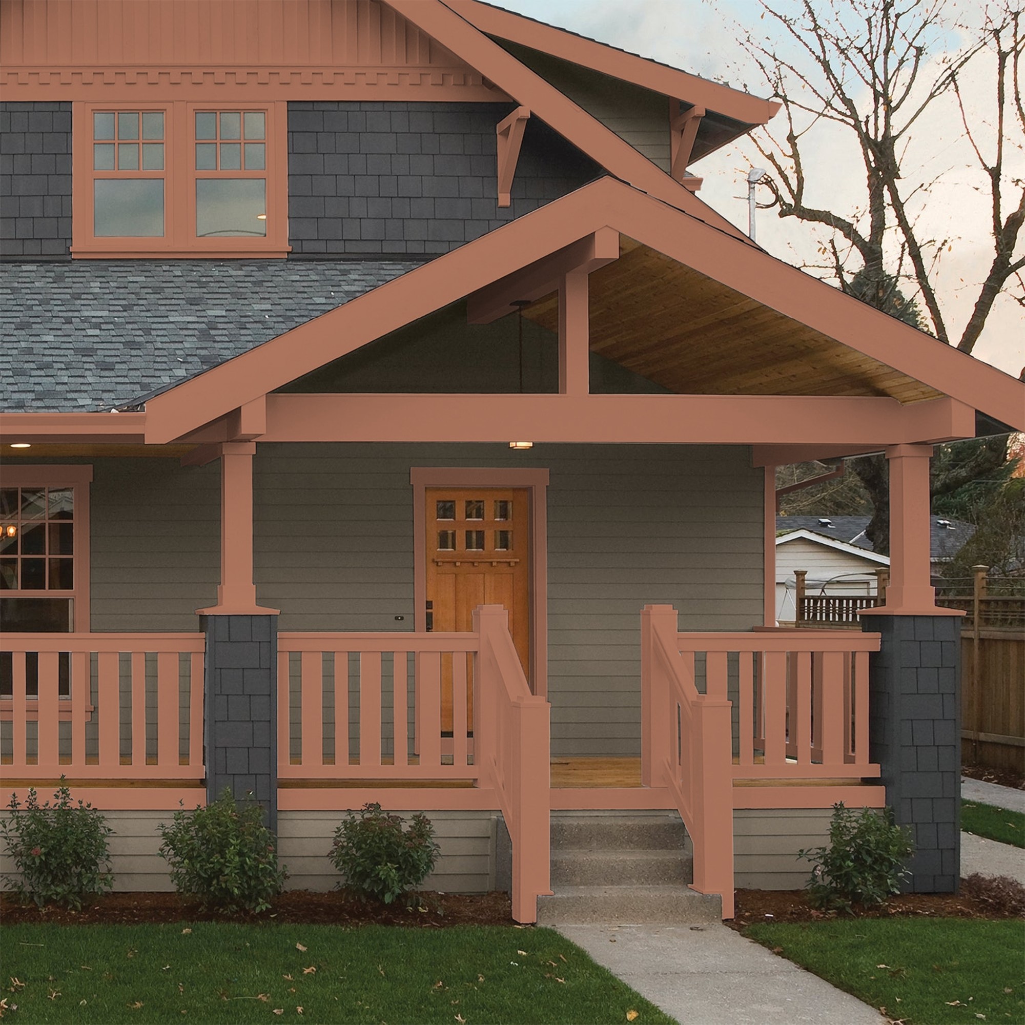 Glidden One Coat Nutmeg / Brown Semi-Gloss Exterior Paint with Primer, 1 Gallon
