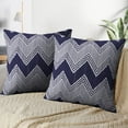 thumbnail image 4 of LALILO Throw Pillow Covers Chevron Chevron With Navy Blue Zigzag Chevron Cushion Cover 18" x 18", 2 Pack, 4 of 6
